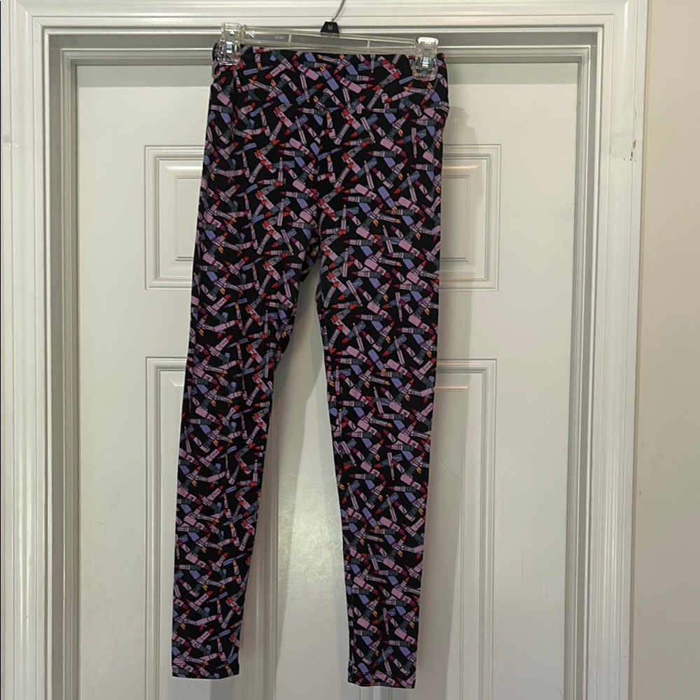 LuLaRoe Butterfly Print Pink and Purple Leggings